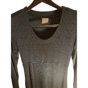 VtgRabbit Designs Maxi Dress Floral Print Dark Teal Long Sleeve‎ Gown Size 10